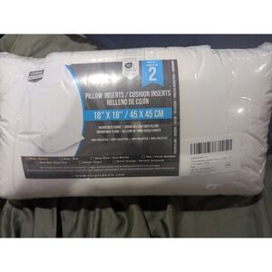 Utopia‎ Bedding Throw Pillows Insert (Pack of 2, White) - 18 x 18 Brand New